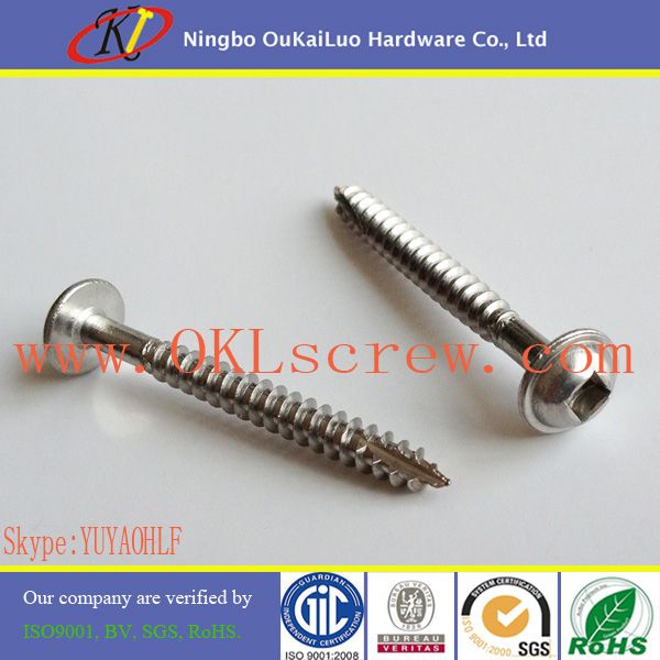 Stainless Steel Round Washer Head Square Pocket Hole Screws