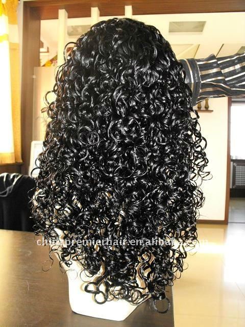 Malaysian virgin hair spring curly lace front wig manufacture