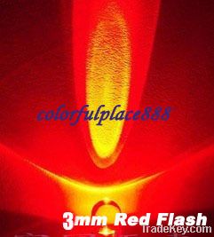 3mm Red Flash Flashing Blink Water Clear Bright LED Leds