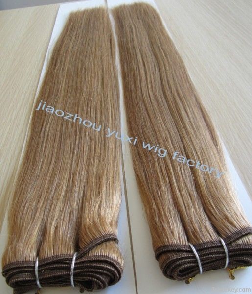 Factory price silky straight remy human hair weft