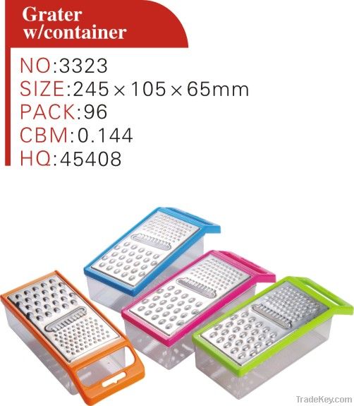 Plastic household vegetable grater with container