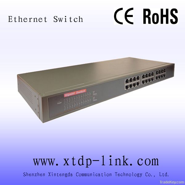 Layer 2 19 Inches 24 Port Gigabit Switch For Led Project