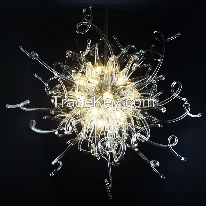 Modern Hand blown art decor ceiling hanging glass chandelier