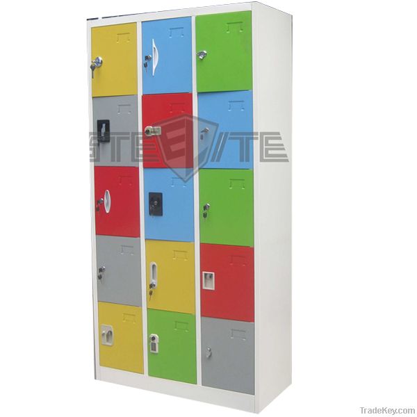 Coloful 15 doors steel storage cabinet