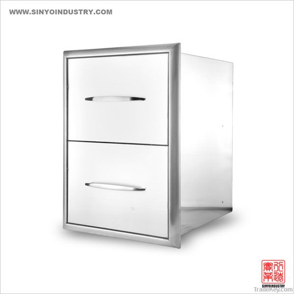 Stainless Steel 2 Drawer Cabinet For BBQ Islands