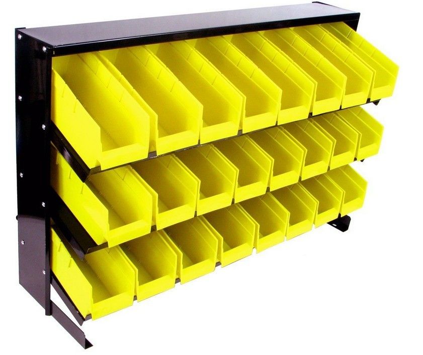 storage organizer with plastic storage bins kit parts bin rack