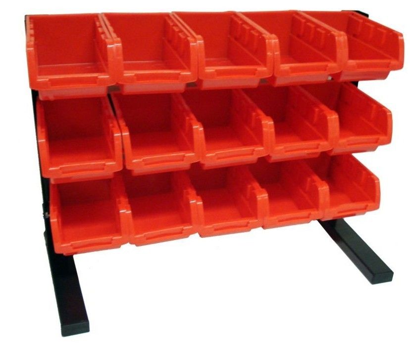 storage organizer with plastic storage bins kit parts bin rack
