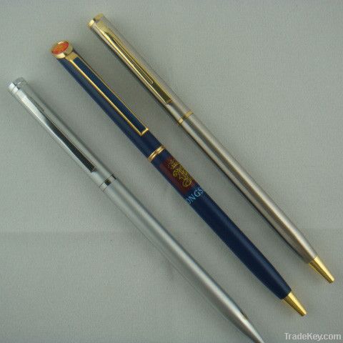 popular slim metal push ball pen for hotel