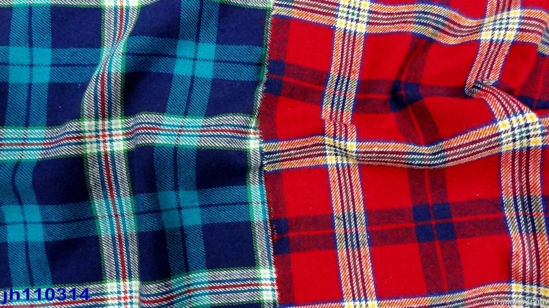Ready fabric:yarn dyed brushed fleece check fannel fabric