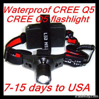 Headlamp Waterproof 18650 Rechargeable Metal CREE Q5 LED flashlight