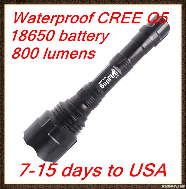 Waterproof 18650 Rechargeable flashlight Metal CREE Q5 LED Headlamp