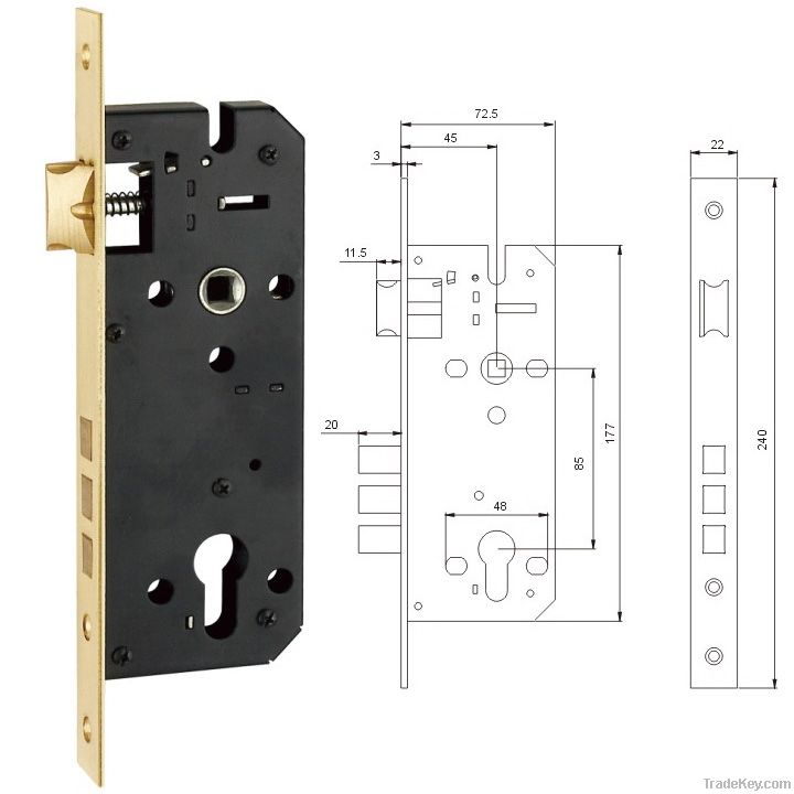 8545C Stainless Steel Mortise Door Lock Body