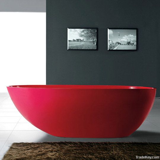 Luxury Solid Surface Contemporary Modern Bathtub, Free-Standing