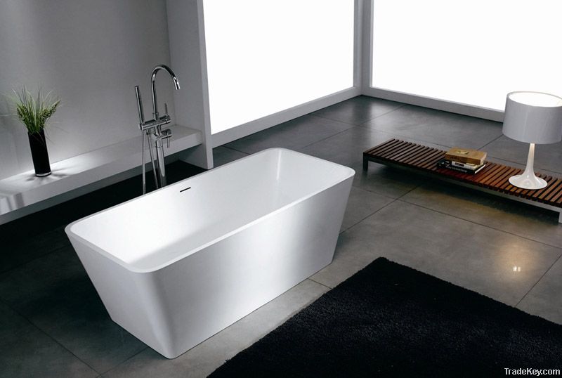 Luxury Solider Surface Contemporary Modern Bathtub, Free-standing