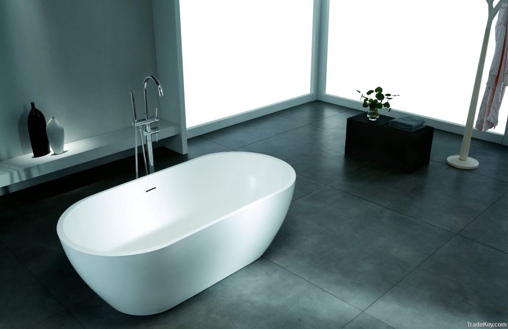 Luxury Solider Surface Bathtub Contemporary Modern Bathtub, Free-stand