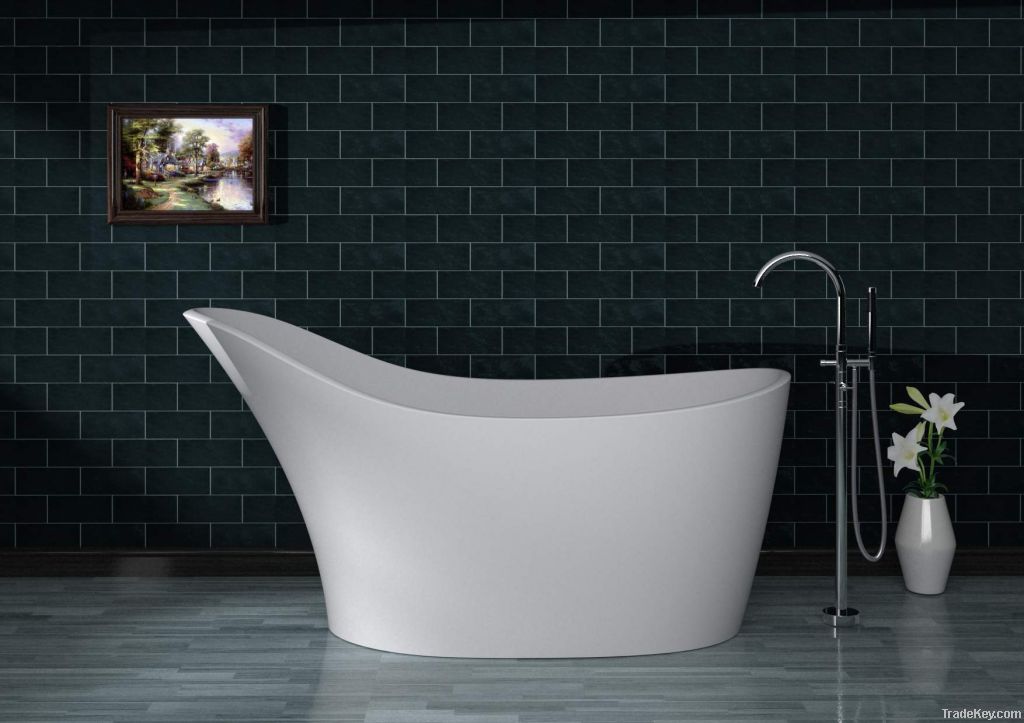 Luxury Solider Surface Bathtub Contemporary Modern Bathtub, Free-stand