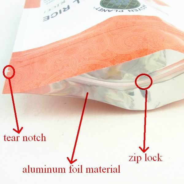 self standing plastic food packaging bags with ziplock