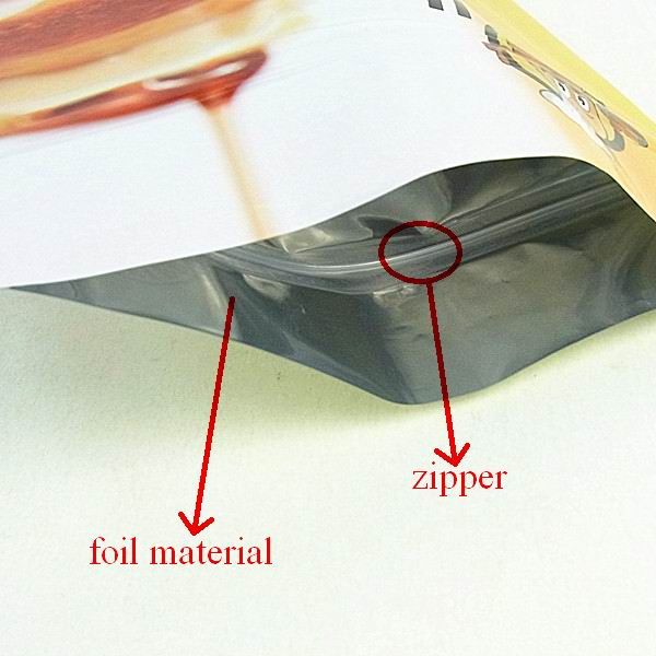 aluminum foil colored zip lock plastic bags