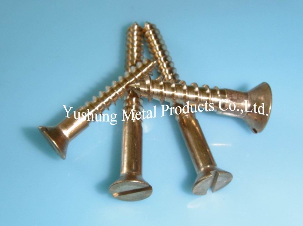 Silicon Bronze Slotted Flat Head Wood Screws 