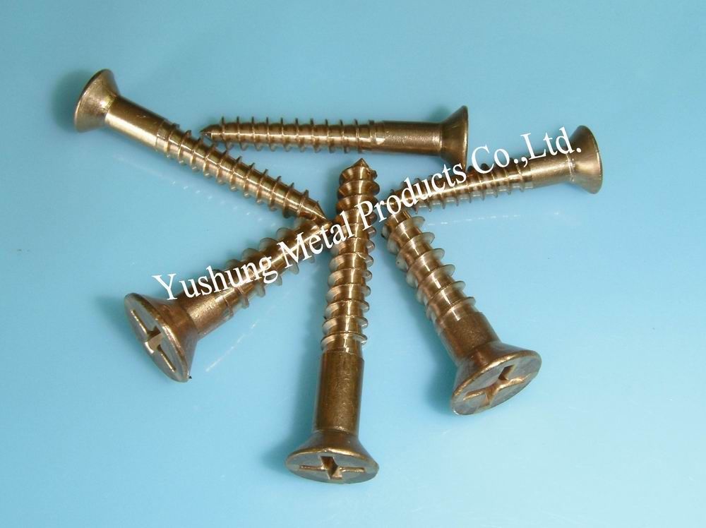 Silicon Bronze R&P Flat Head Wood Screws