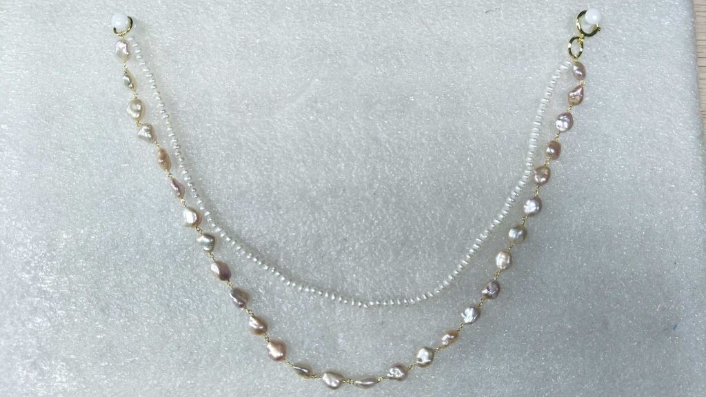 Pearl Double Chain Necklace