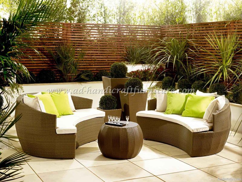 Poly rattan lounge online set