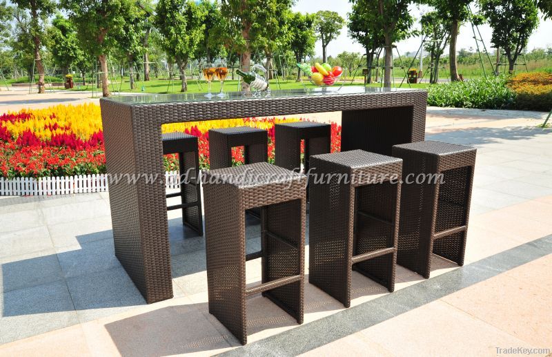 poly rattan bar set