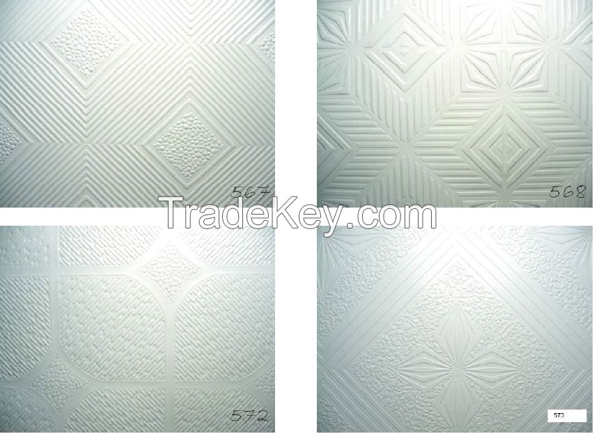 PVC gypsum ceiling tiles