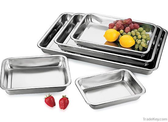 Stainless steel dinner serving food tray