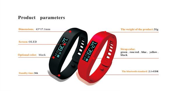 Portable Fitness Smart Wristband Pedometer Blue