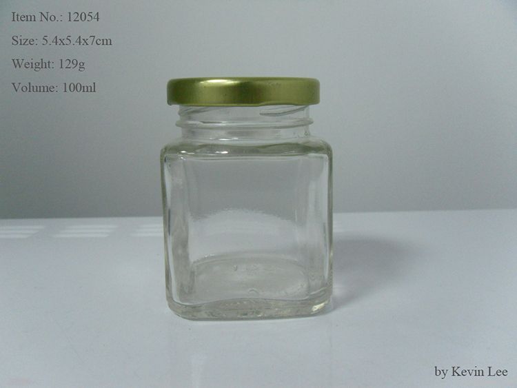 Square Glass jar with Gold Lids (from 50ml-1000ml)