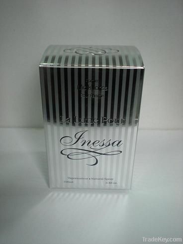 silver cardboard perfume paper box with uv