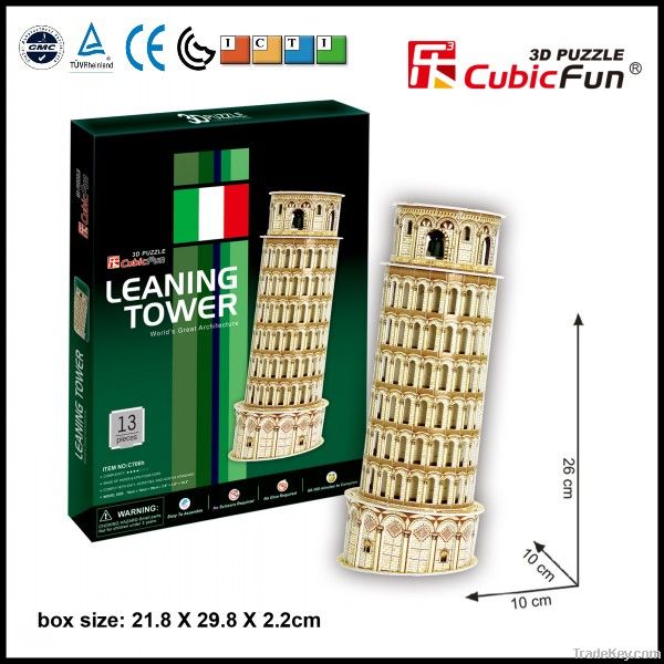 Leaning Tower of Pisa educational 3d buildings puzzle