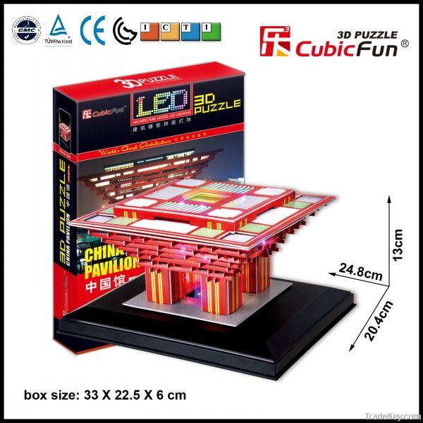 led Lignting 3d puzzle China Pavilion