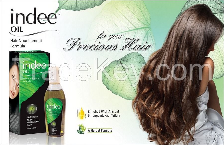 Indee hair oil based on pure sesame oil helps to revitalizing hair follicles