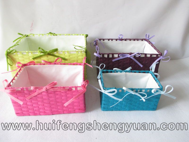 paper rope wicker storage basket