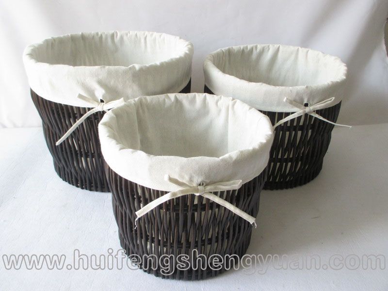 willow food basket with handles