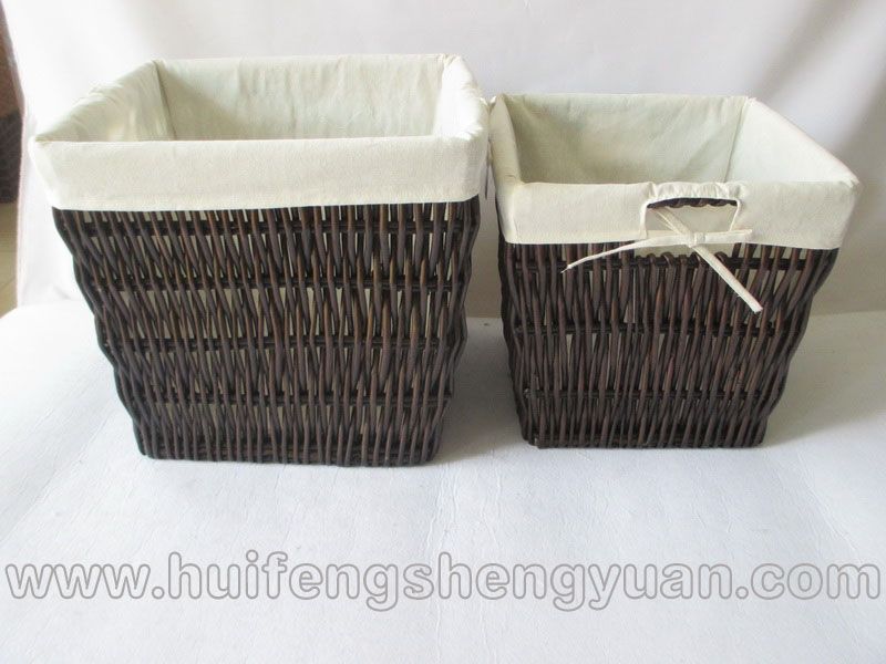 willow food basket with handles