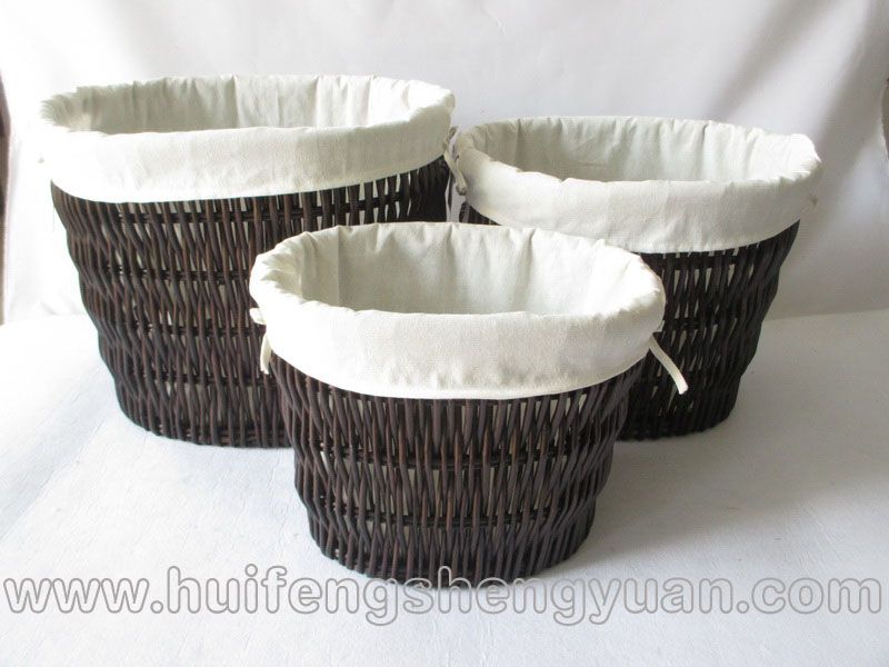 willow food basket with handles