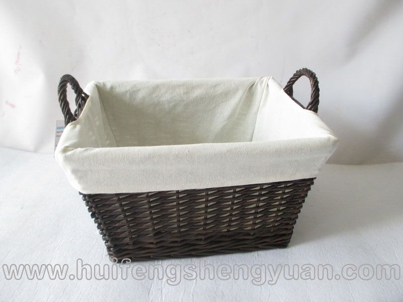 willow food basket with handles