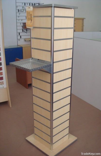 Slatwall wood display shelf
