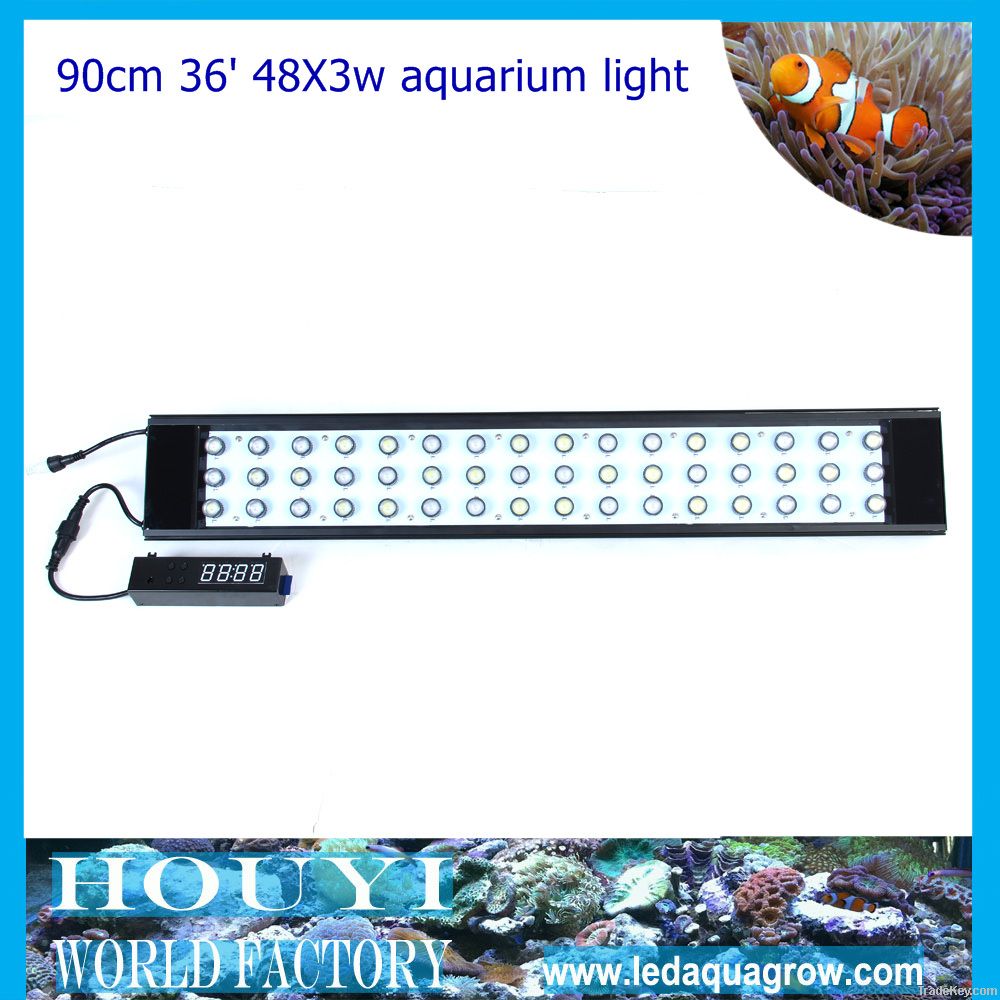 Newest 90cm 48*3w led dimmable aquarium lights for reef corals