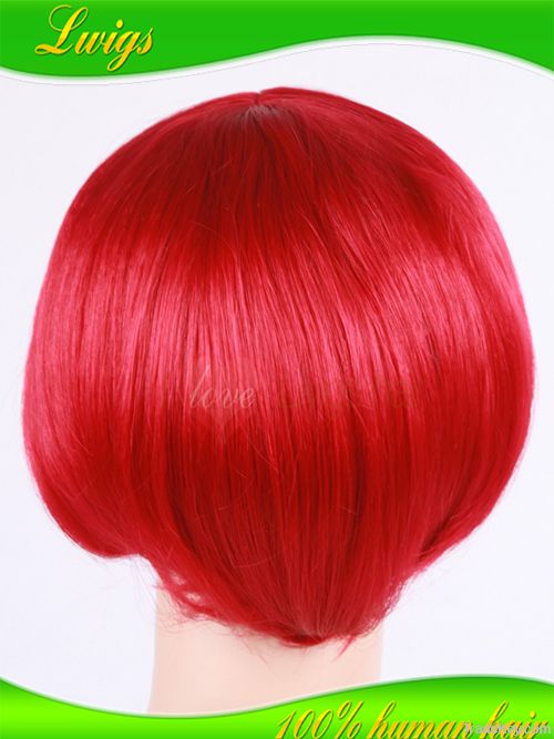Hot cheap synthetic wig 6inch red