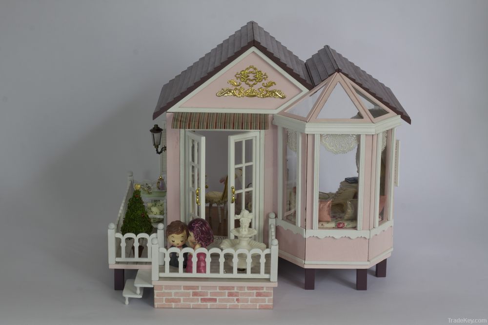 Fashion new diy model miniature dollhouse, funny wooden educational toy