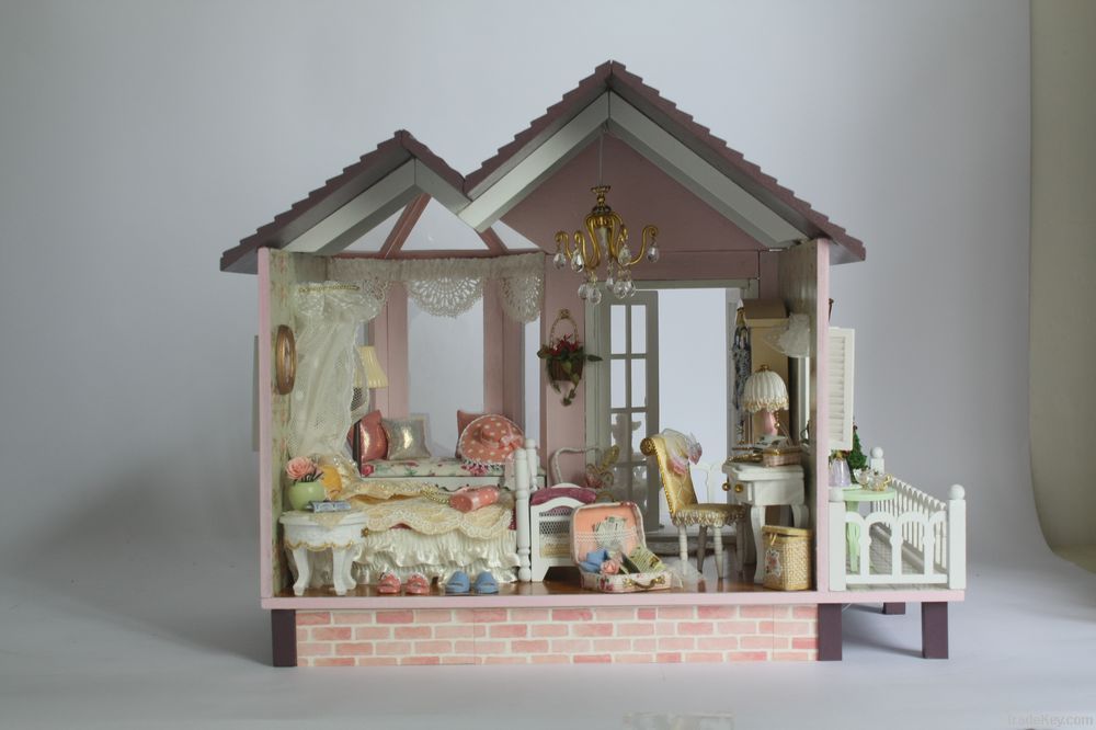 Fashion new diy model miniature dollhouse, funny wooden educational toy