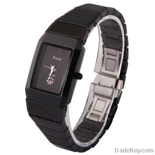 fashion black and white men and women square wrist brand watch