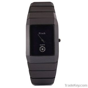 fashion black and white men and women square wrist brand watch