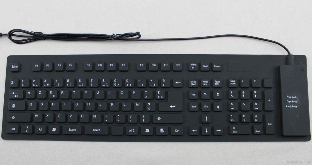 Hot selling products PS2/USB flexible colored silicone keyboard