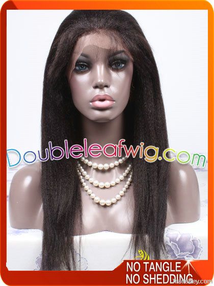 Cheap Kinky straight full lace wig for black women