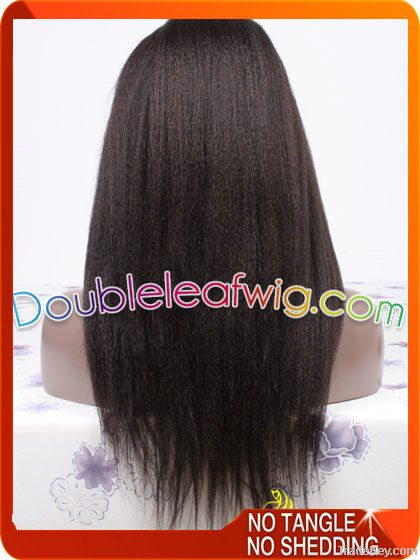 Cheap Kinky straight full lace wig for black women